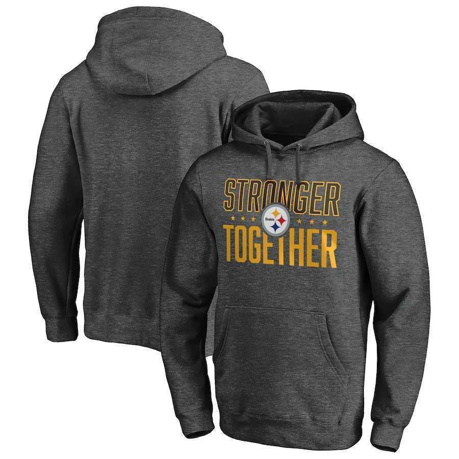 Men's Pittsburgh Steelers Heather Charcoal Stronger Together Pullover Hoodie,We sell and wholesale Men's Pittsburgh Steelers Heather Charcoal Stronger Together Pullover Hoodie on line form chian!